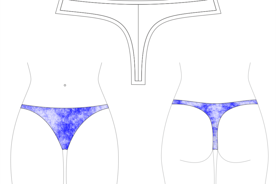 Panty Pattern Manipulation 4: Thong - Schnittmusterkonstruktion 3